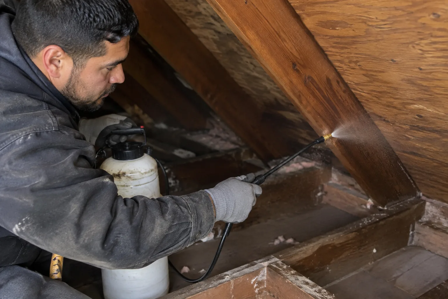 Old, contaminated attic before cleanup